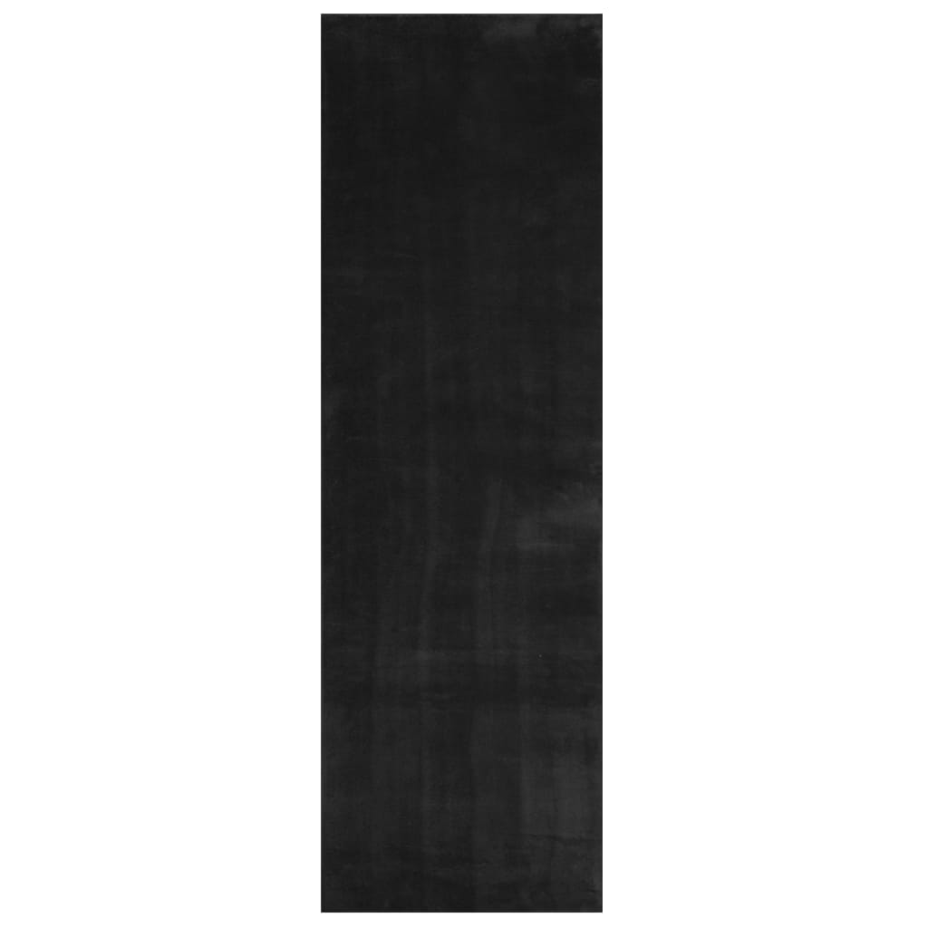 Teppich HUARTE Kurzflor Weich und Waschbar Anthrazit 60x110 cm