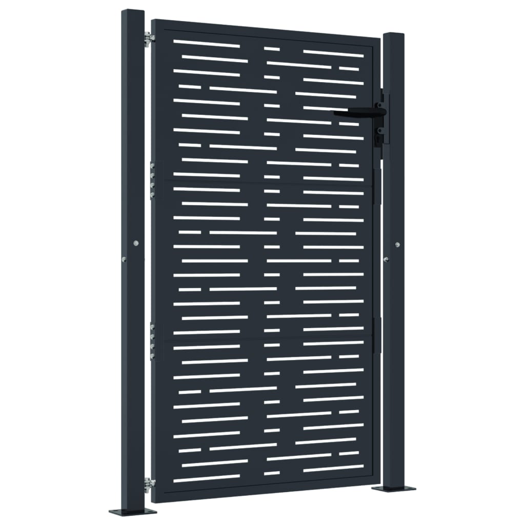 Gartentor Anthrazit 100x175 cm Stahl Quadratisches Design