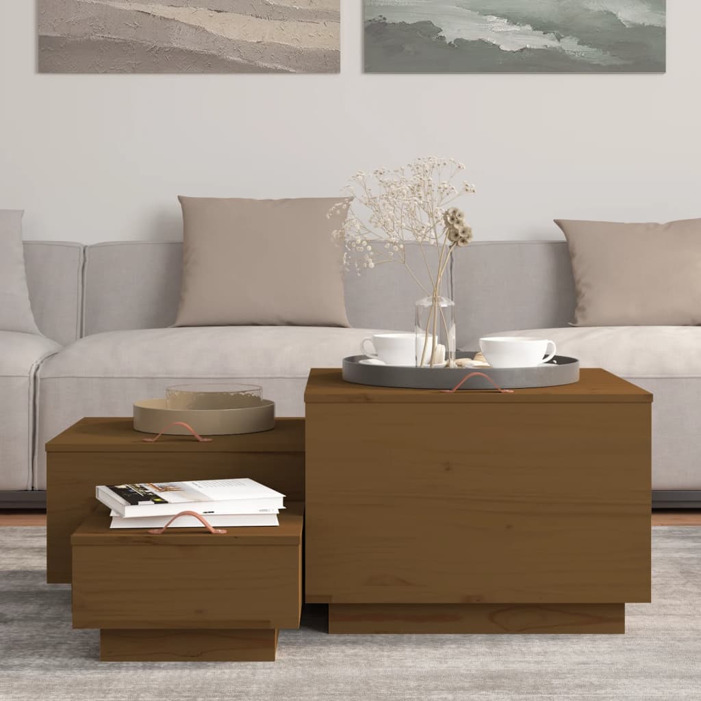 Aufbewahrungsboxen mit Deckeln 3 Stk. Weiß Massivholz Kiefer