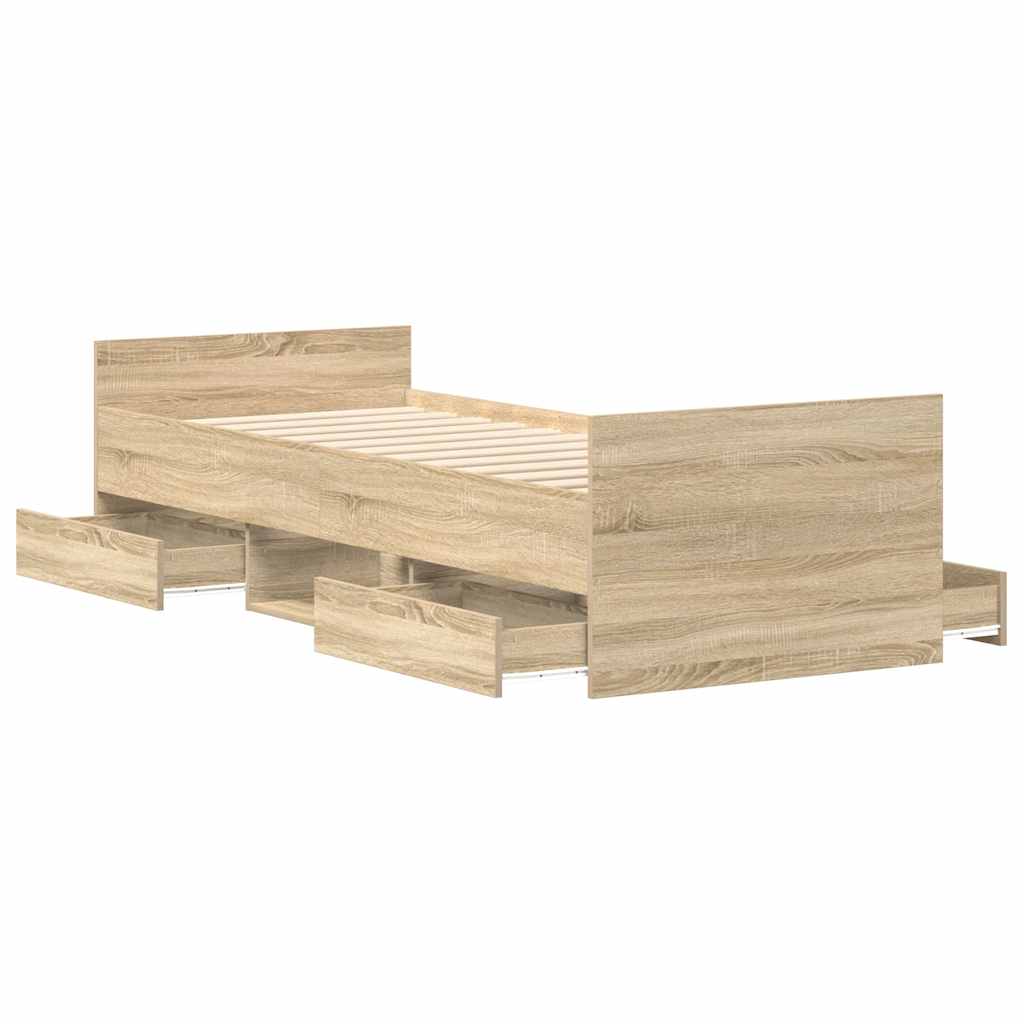 Bettgestell mit Kopf- und Fußteil Weiß 100x200 cm