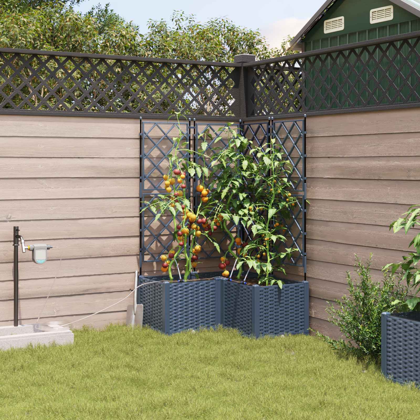 Garten-Pflanzgefäß 4 Stk. Braun 160 x 40 x 22 cm PP