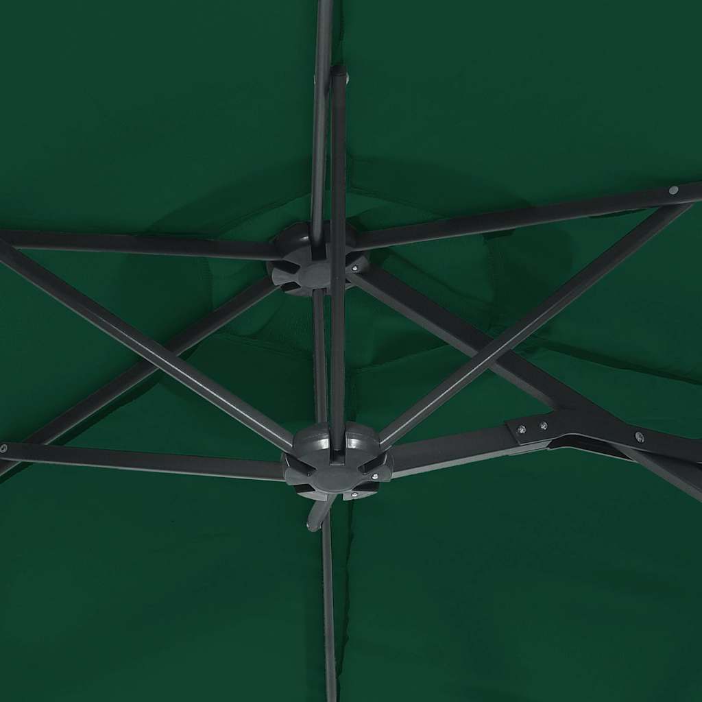 Doppel-Sonnenschirm mit LED-Leuchten Sandweiß 316x145 cm