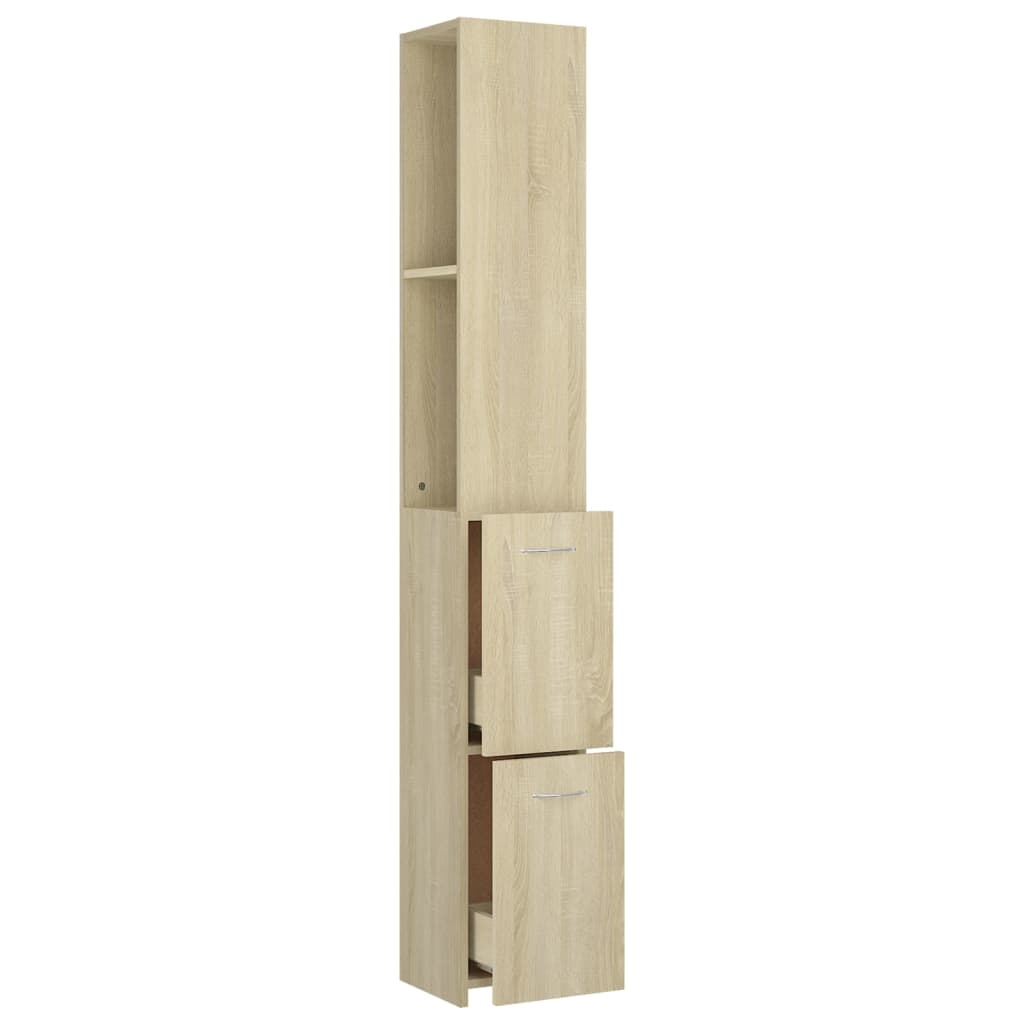 Badschrank Weiß 25x26,5x170 cm Holzwerkstoff