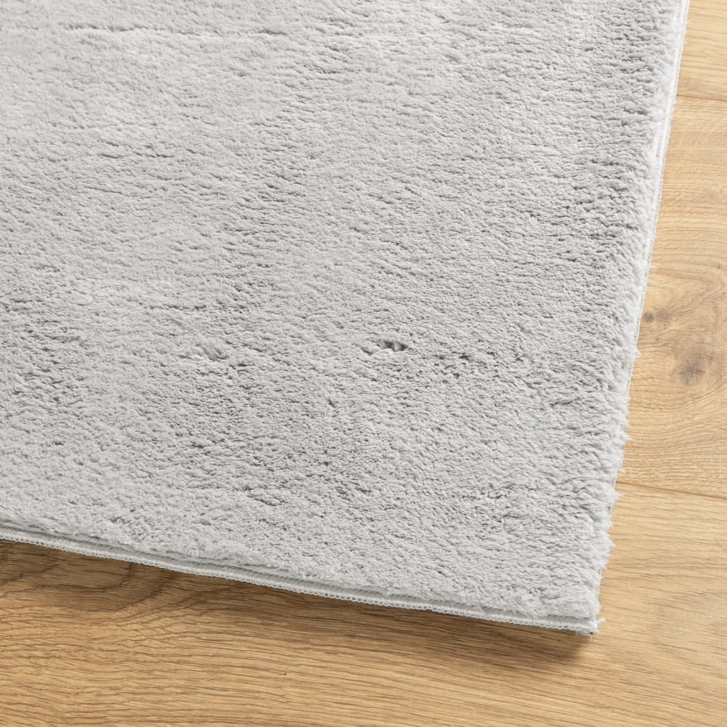 Teppich HUARTE Kurzflor Weich und Waschbar Anthrazit 60x110 cm