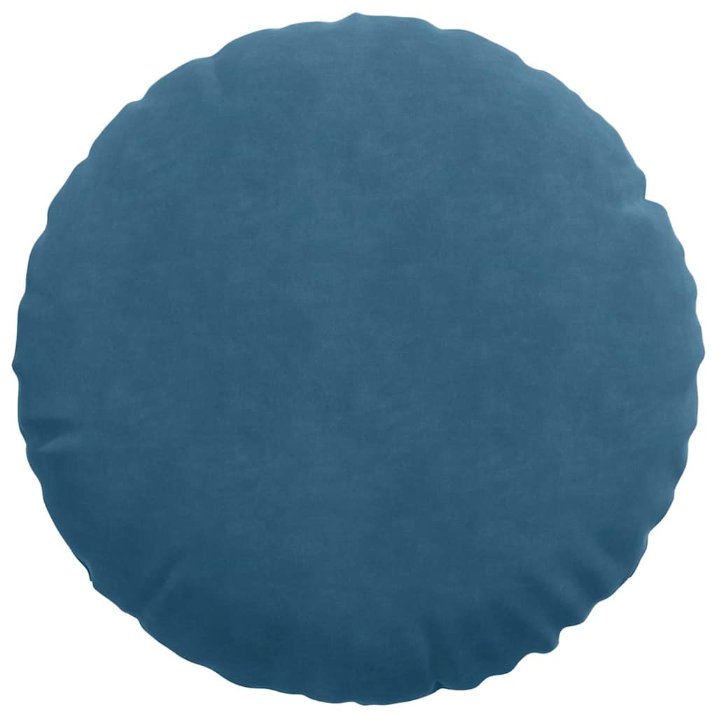 Sitzkissen 2 pcs Blau Ø30 x 13 cm Samt
