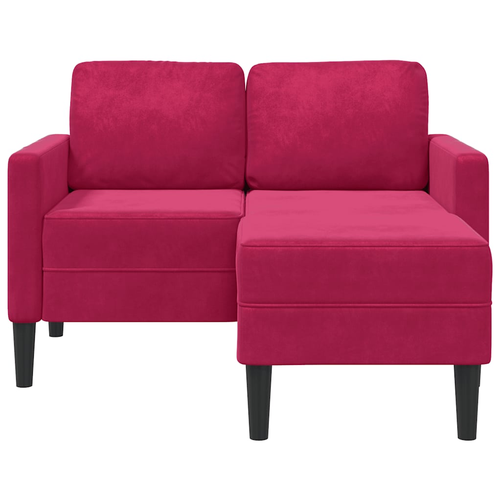 2-Sitzer-Sofa mit Chaiselongue L-Form Blau 125 cm Samt