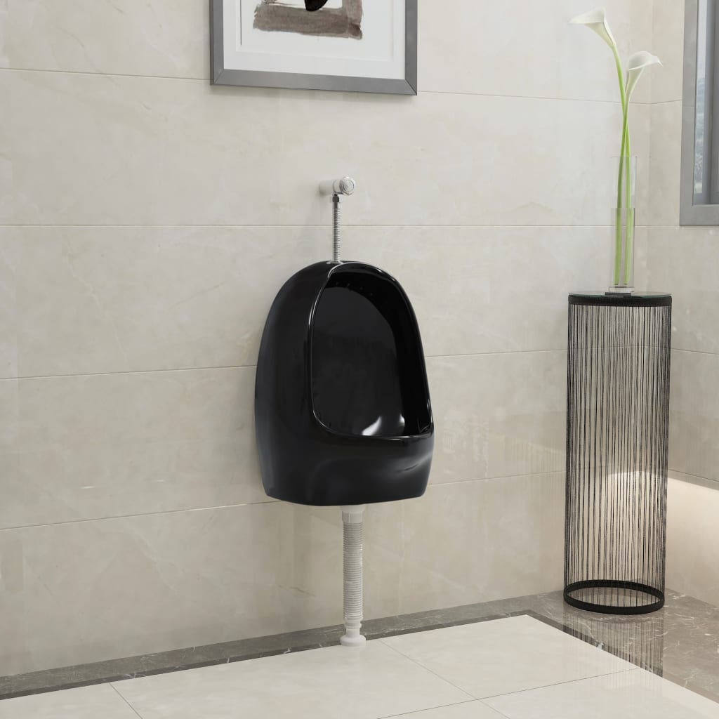 Wandurinal mit Spülventil Keramik Weiß