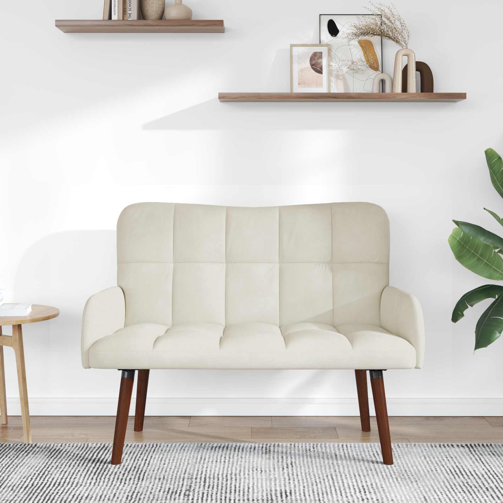 2-Sitzer Sofa Hellgrau 115 x 61 x 87 cm Samt (V)