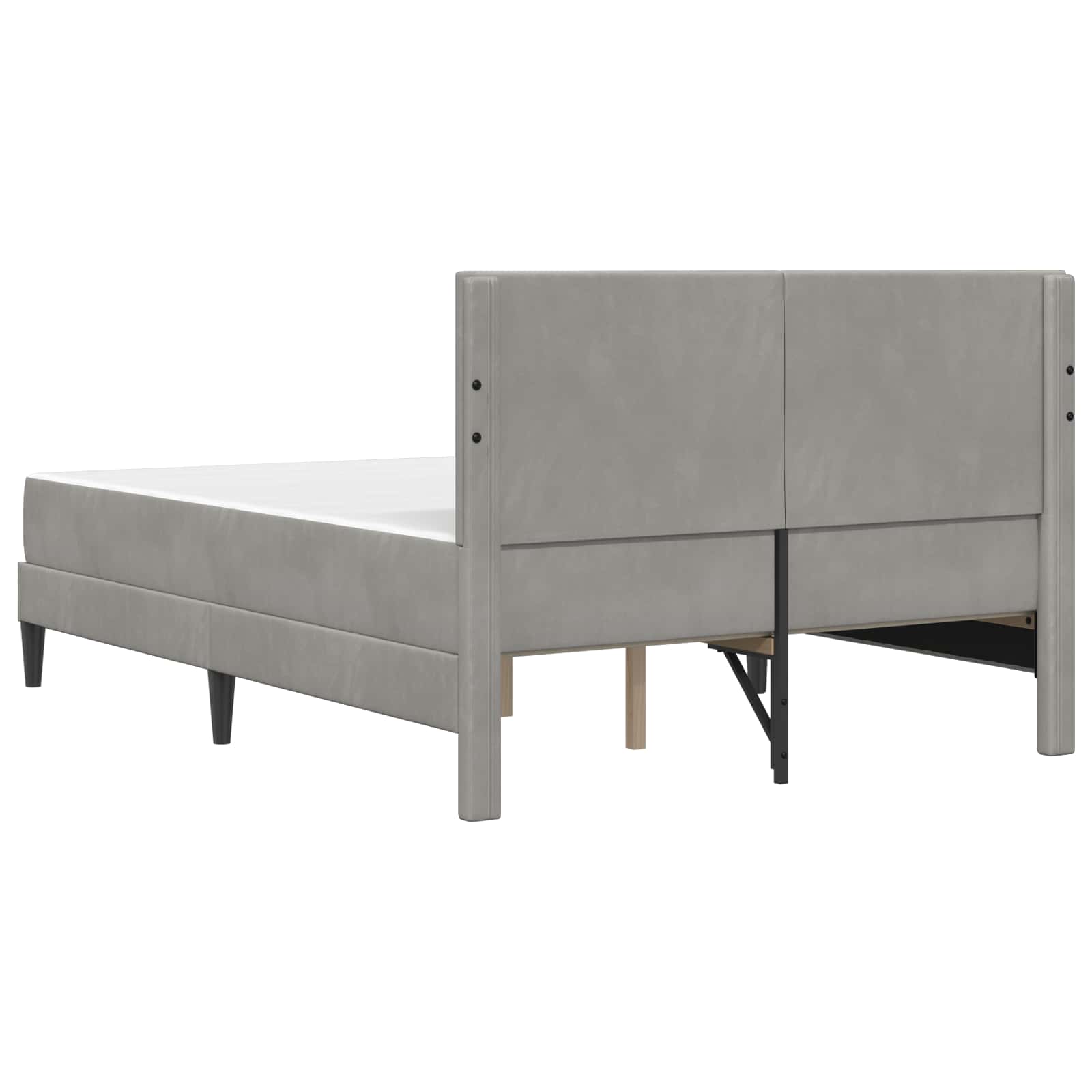 Bettgestell mit Matratze mit Kopfteil Hellgrau 80 x 200 cm Samt