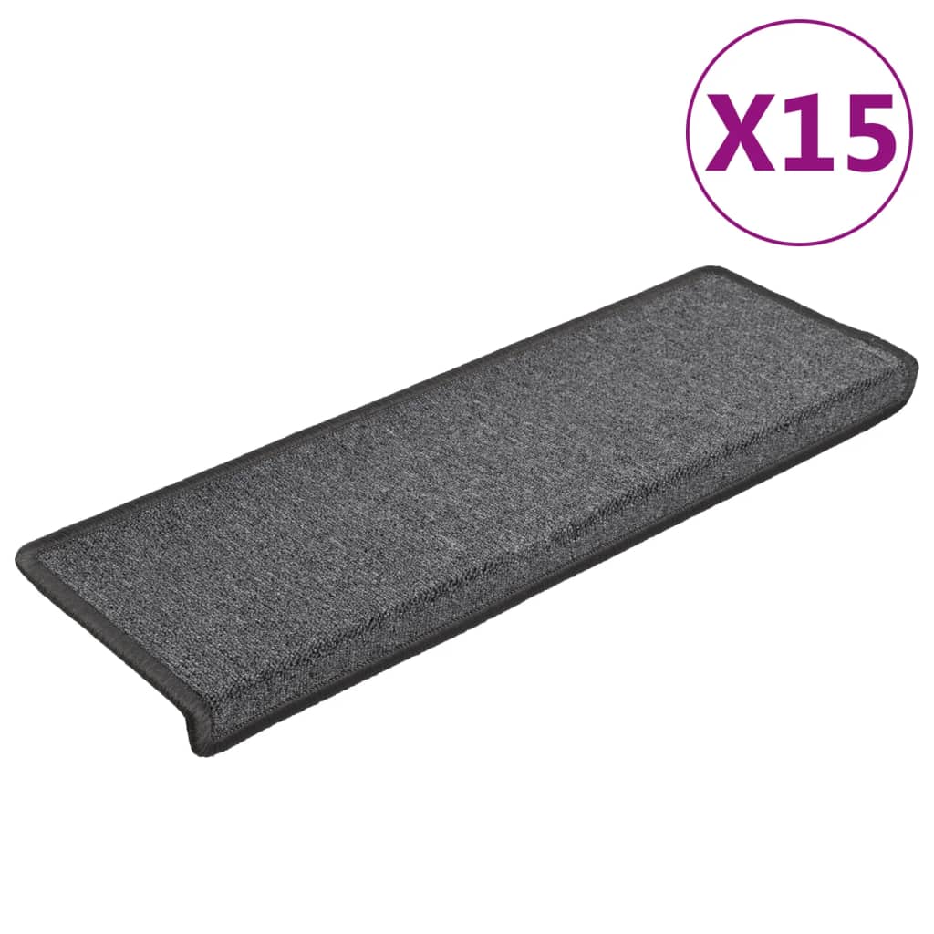 Stufenmatten 15 Stk. 65x21x4 cm Anthrazit Rechteckiger Rand