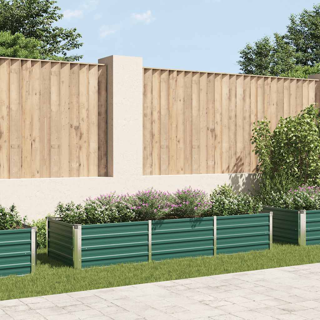Garten-Hochbeet Verzinkter Stahl 240x80x77 cm Grün