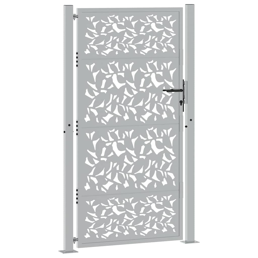 Gartentor Schwarz 100x100 cm Stahl Lichtdesign