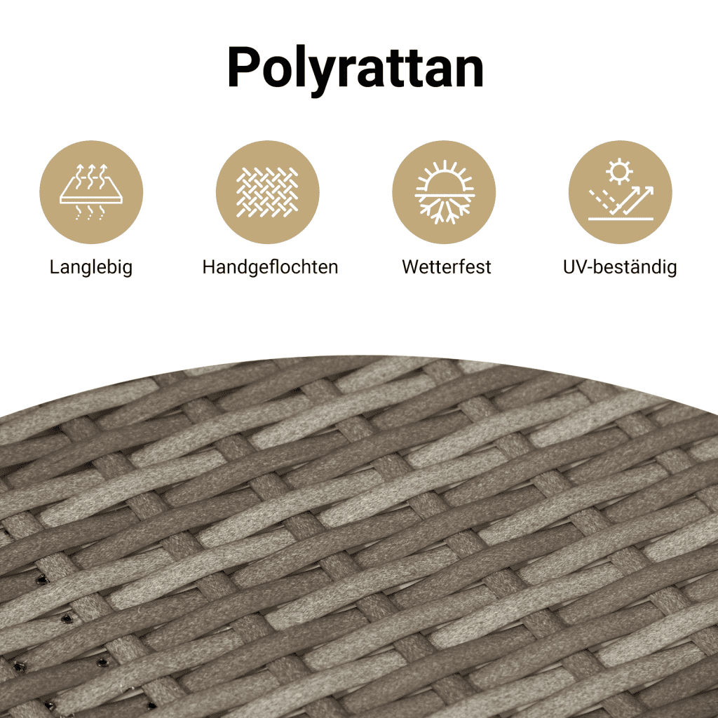4-tlg. Garten-Sofagarnitur mit Kissen Schwarz Poly Rattan