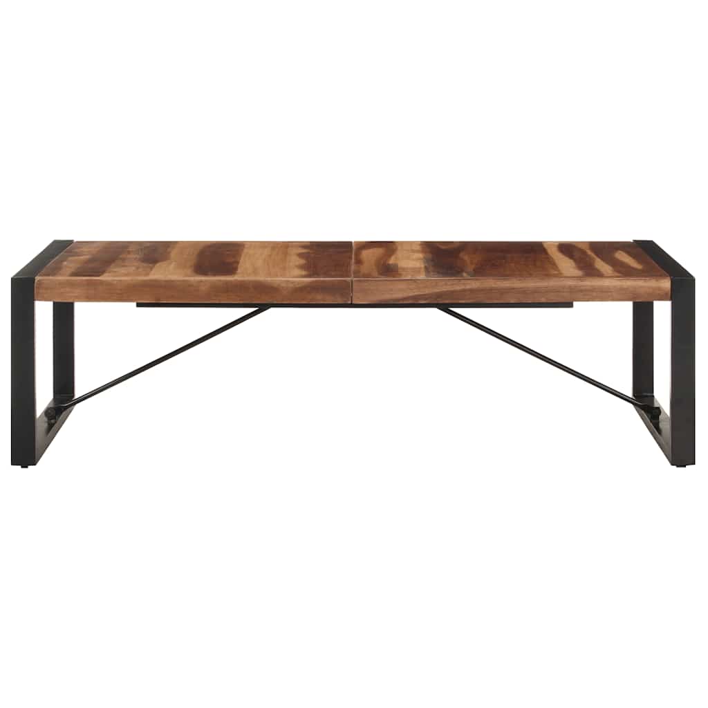 Couchtisch 140x140x40 cm Raues Mangoholz