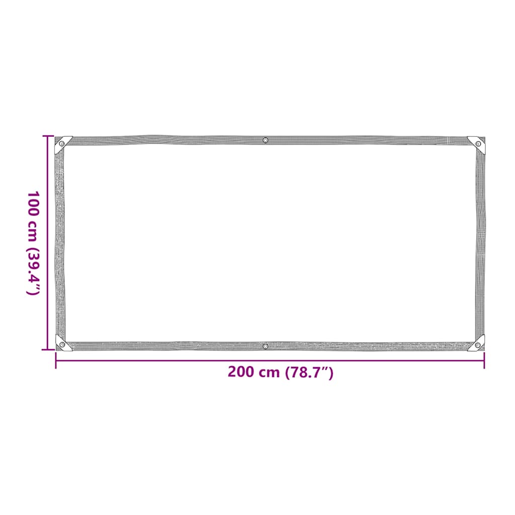 Transparente Plane mit Ösen 1x2 m Polyethylen