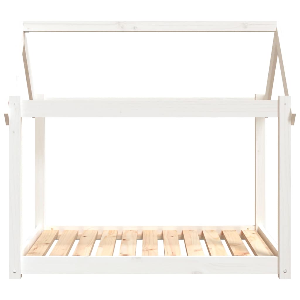 Hundebett Grau 61x50x70 cm Massivholz Kiefer