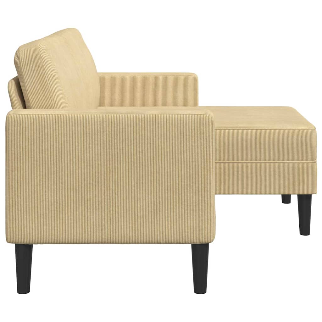 2-Sitzer-Sofa mit Chaiselongue L-Form Hellgrau 125 cm Leinen
