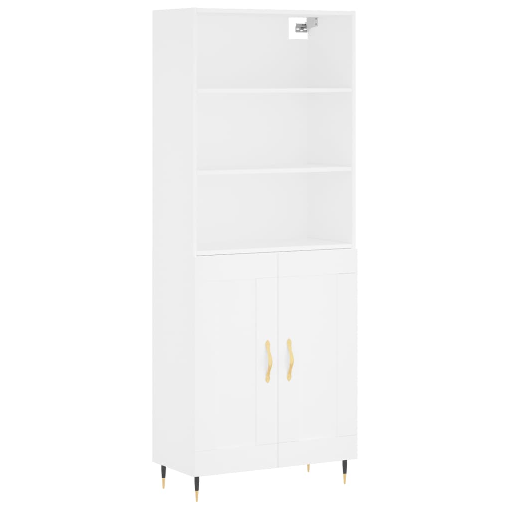 Highboard Betongrau 69,5x34x180 cm Holzwerkstoff