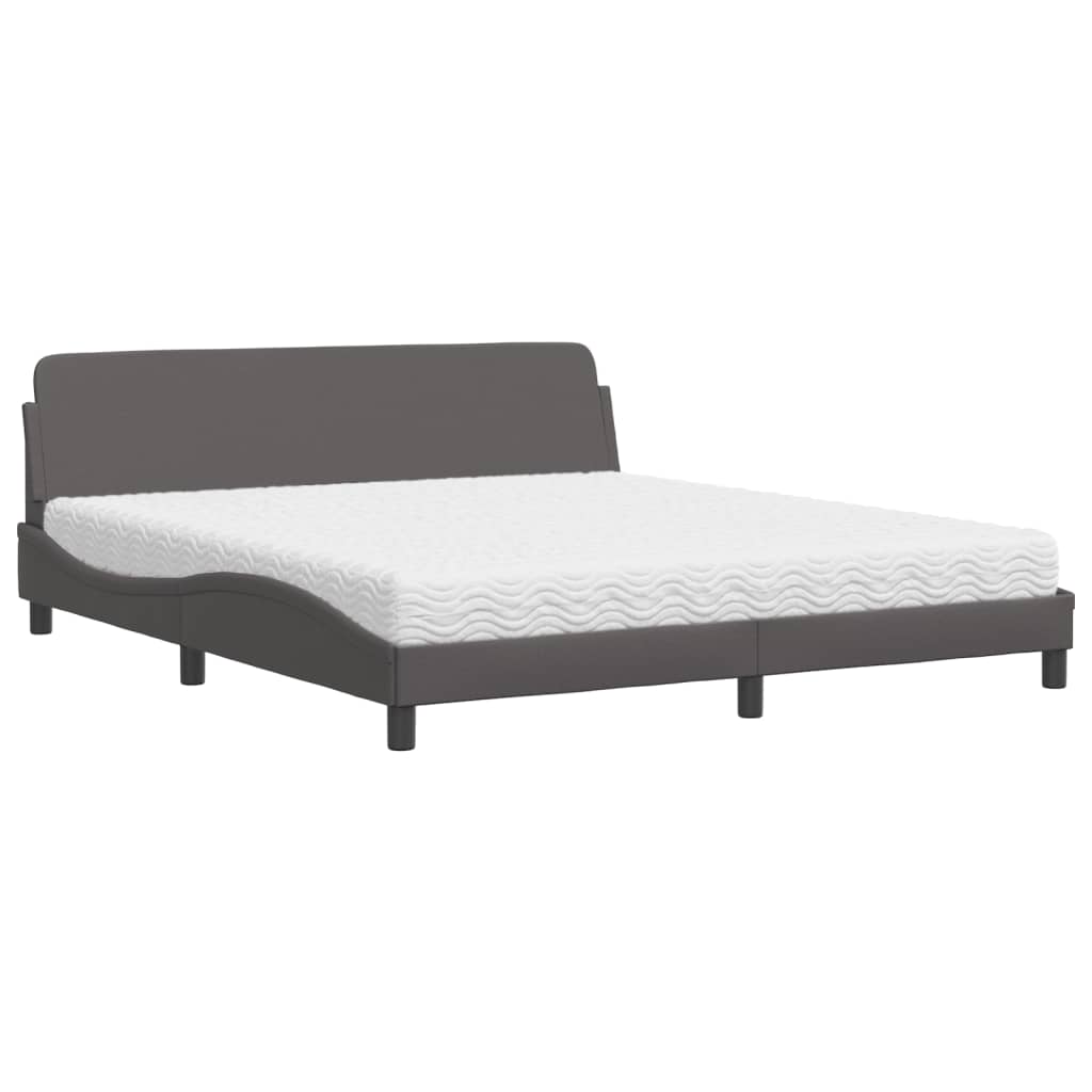 Bett mit Matratze "Dover" Schwarz 80x200 cm Kunstleder