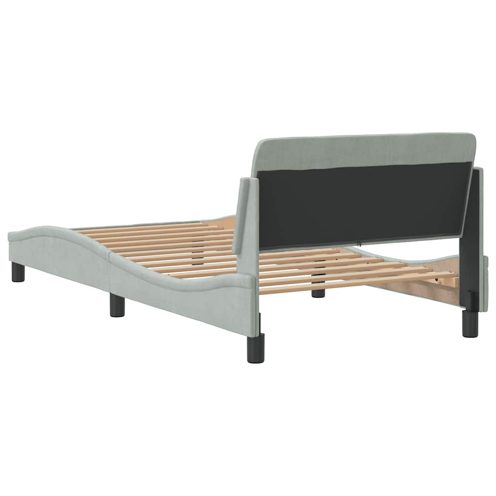 Bettgestell "Dover" Hellgrau 80x200 cm Samt