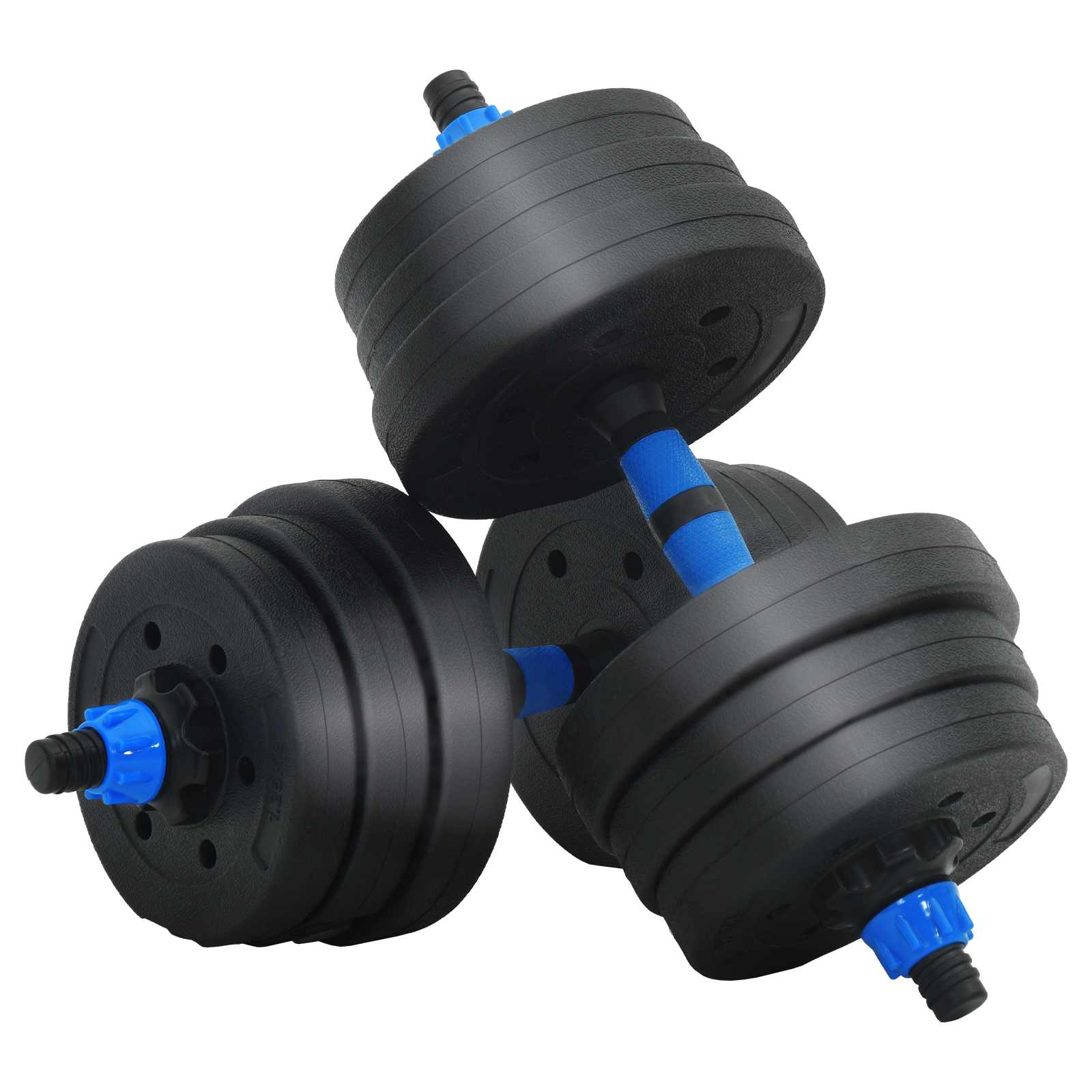 2-in-1 Hantelset 40kg Schwarz und Rot Zement und Eisensand