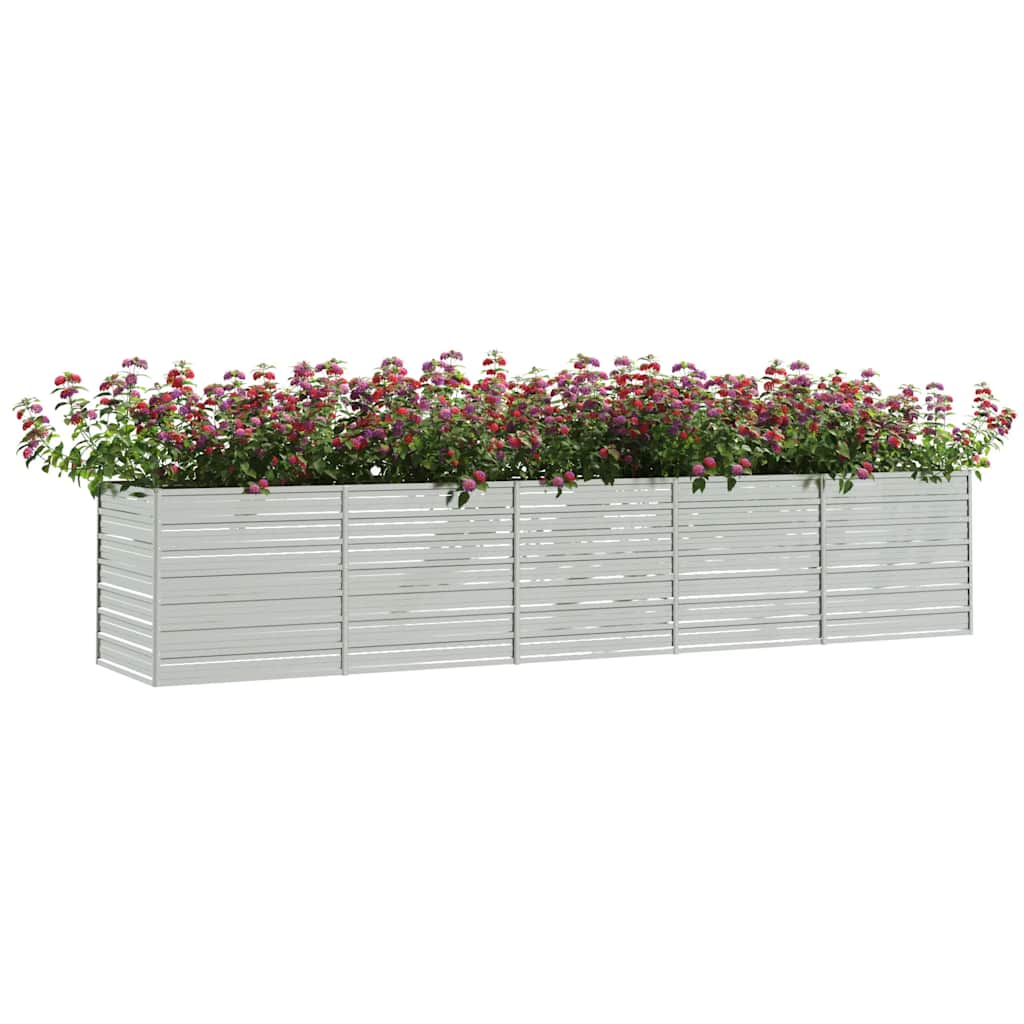 Garten-Hochbeet 160x80x77 cm Verzinkter Stahl Silbern