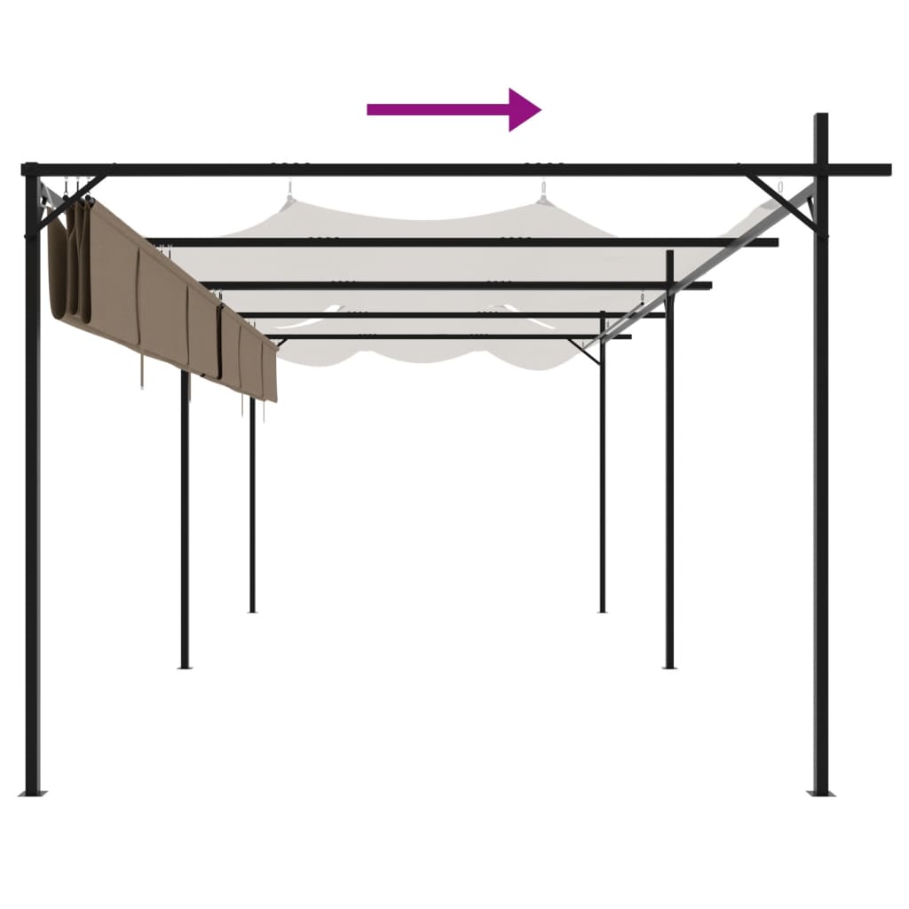 Pergola mit Schiebedach Creme 295x292x230 cm