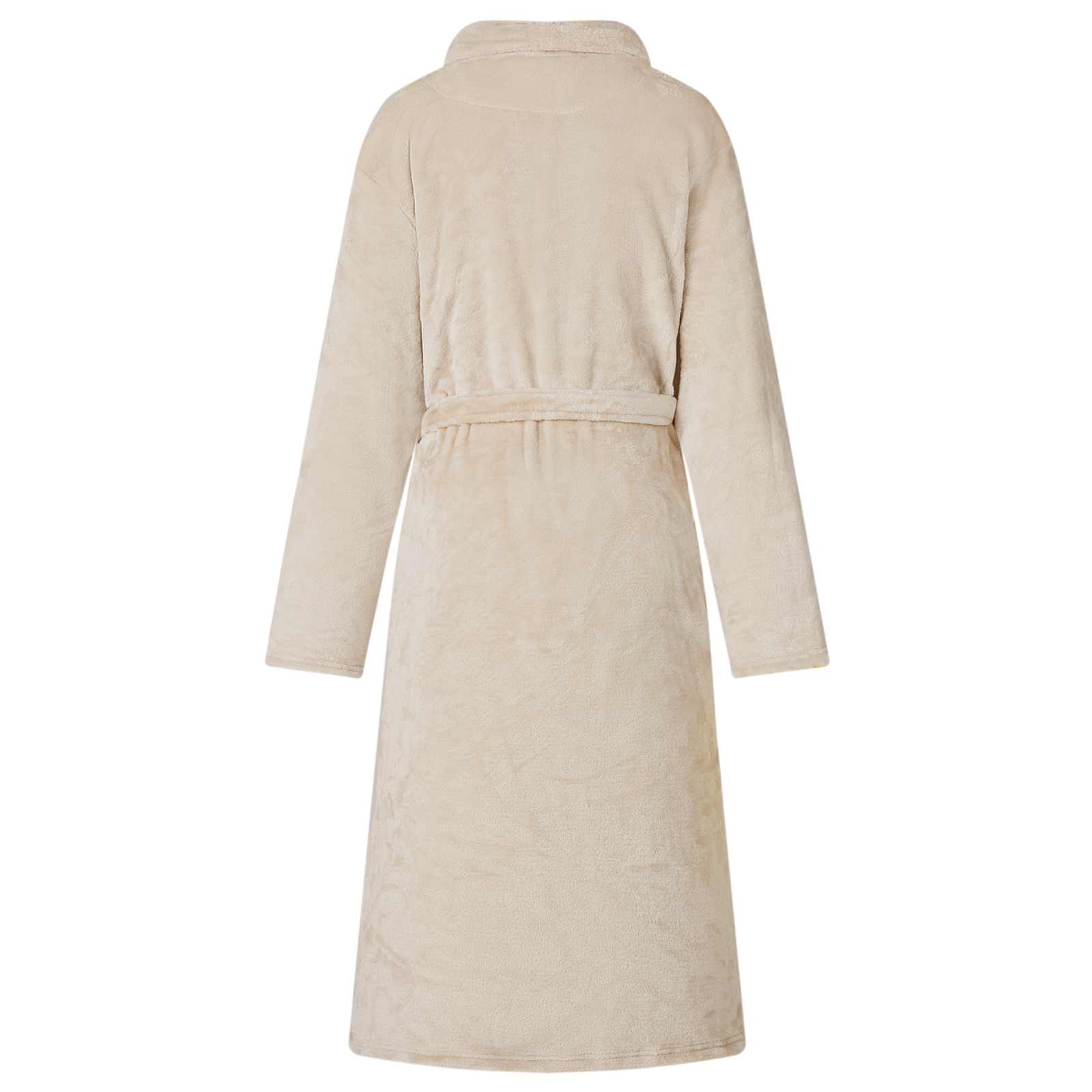 Bademantel ohne Kapuze Beige S Flanell