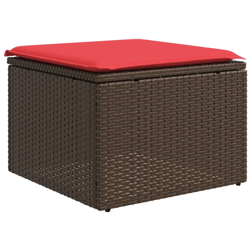 4-teiliges Gartensofa-Set mit Kissen, schwarzes Polyrattan