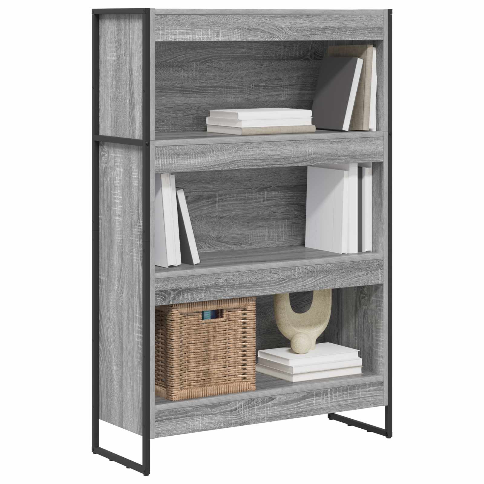 Bücherregal 2 pcs Schwarz Eichen-Optik 60 x 30 x 189,5 cm