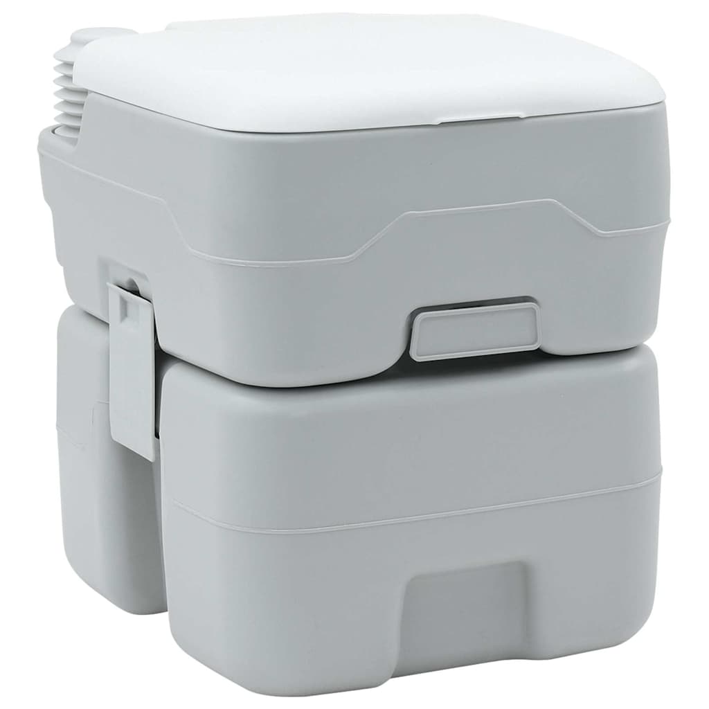 Camping-Toilette Grau und Weiß 41,5 x 36,5 x 30 cm Polyethylen