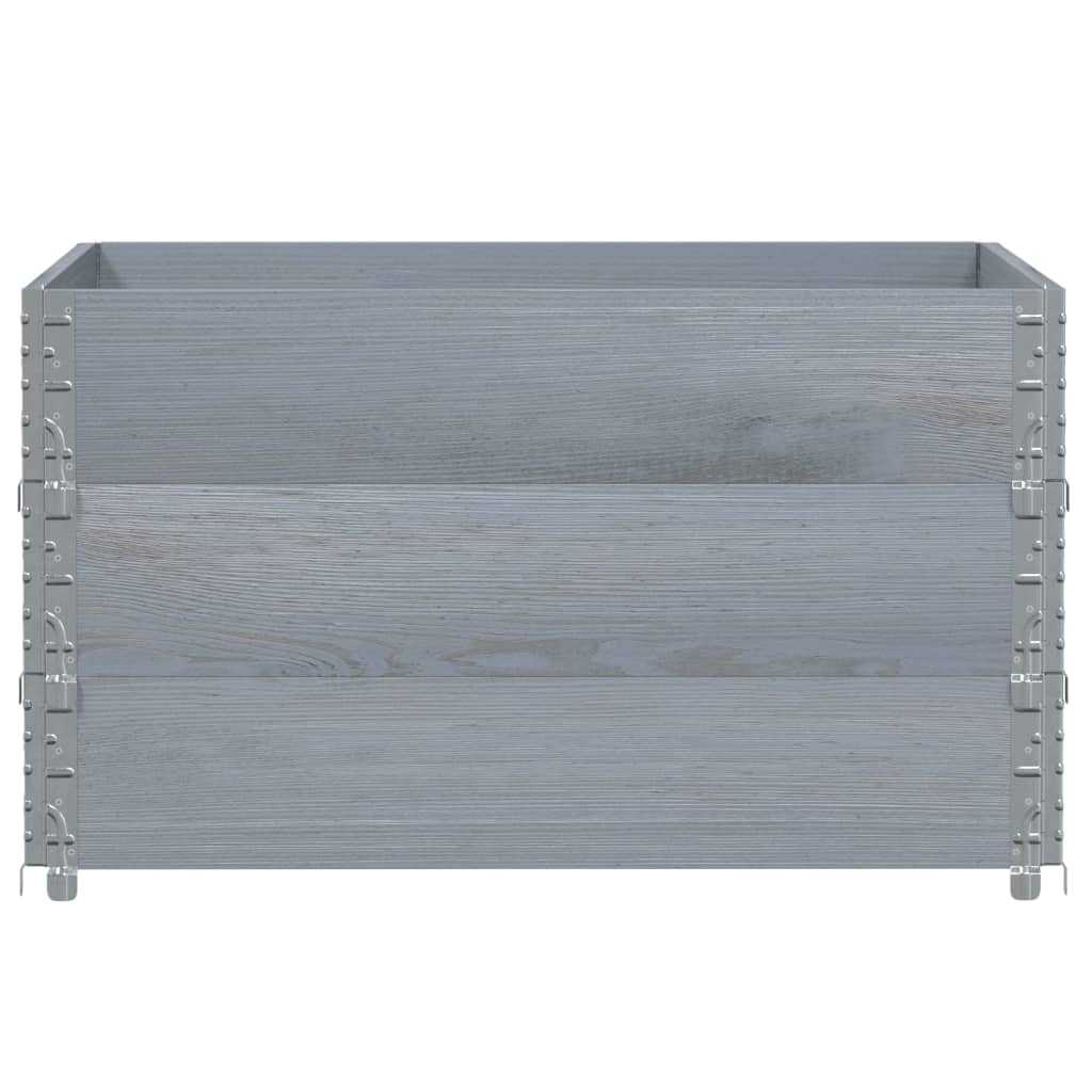 Paletten-Aufsatzrahmen Schwarz 80x60 cm Massivholz Kiefer