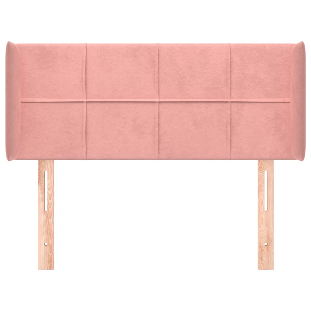 Kopfteil mit Ohren Dunkelblau 93x16x78/88 cm Samt