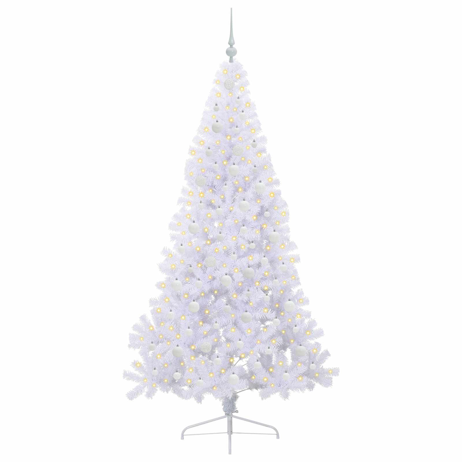 Künstlicher Weihnachtsbaum Weiß 210 cm PVC und Stahl