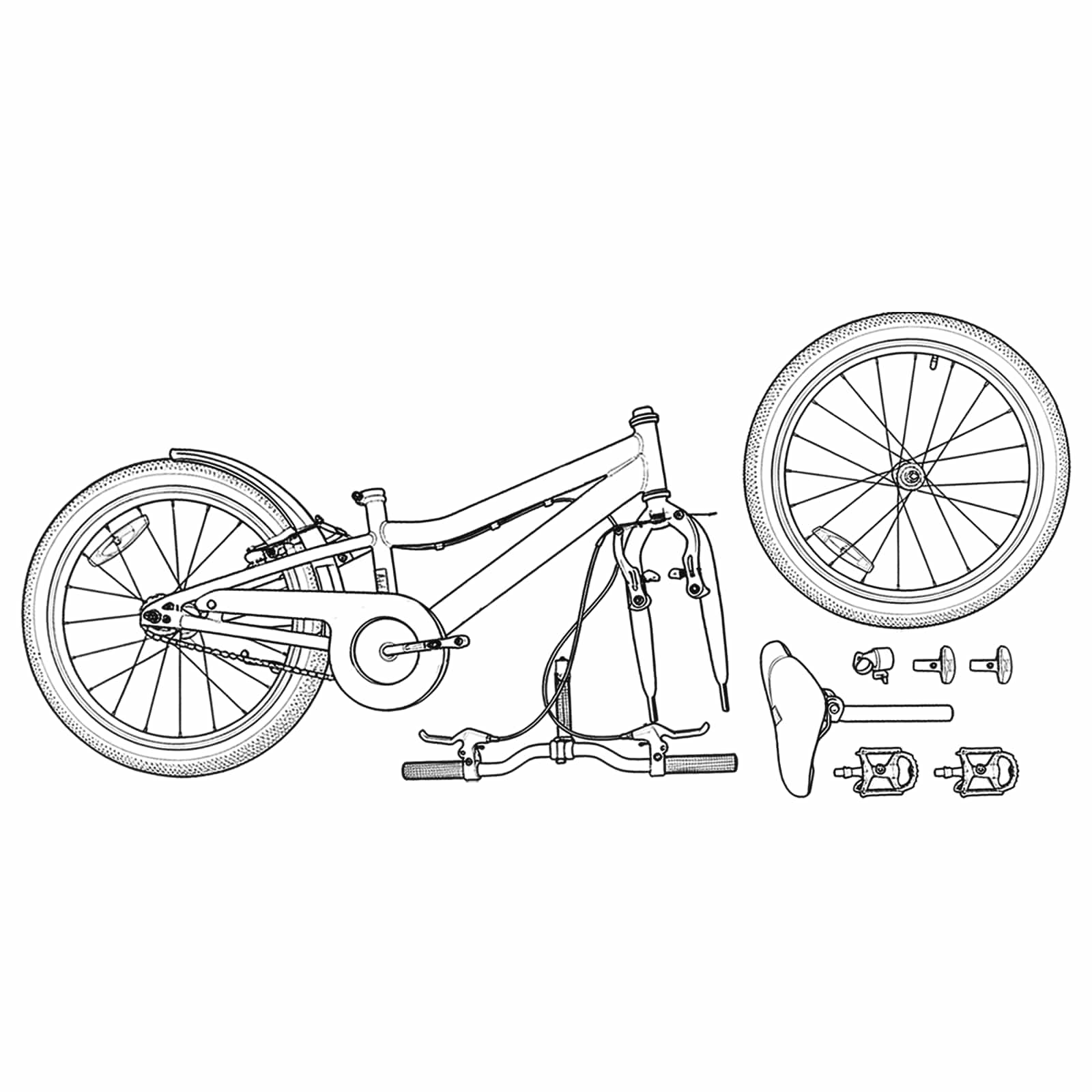 Mountainbike 20 Zoll 6-Geschwindigkeit für 5-8 Jahre alt Weiß