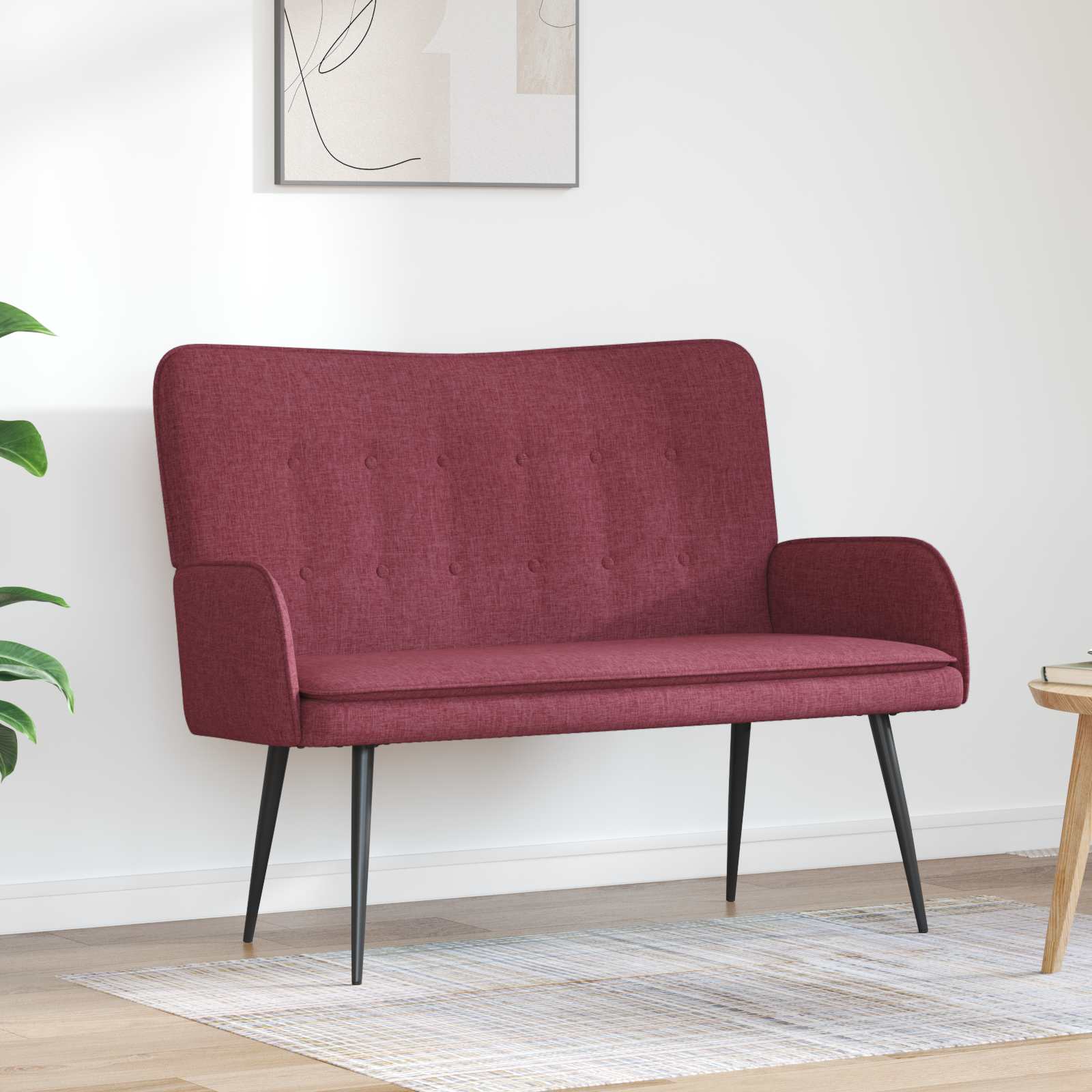 2-Sitzer Sofa Hellgrau 115 x 61 x 87 cm Stoff