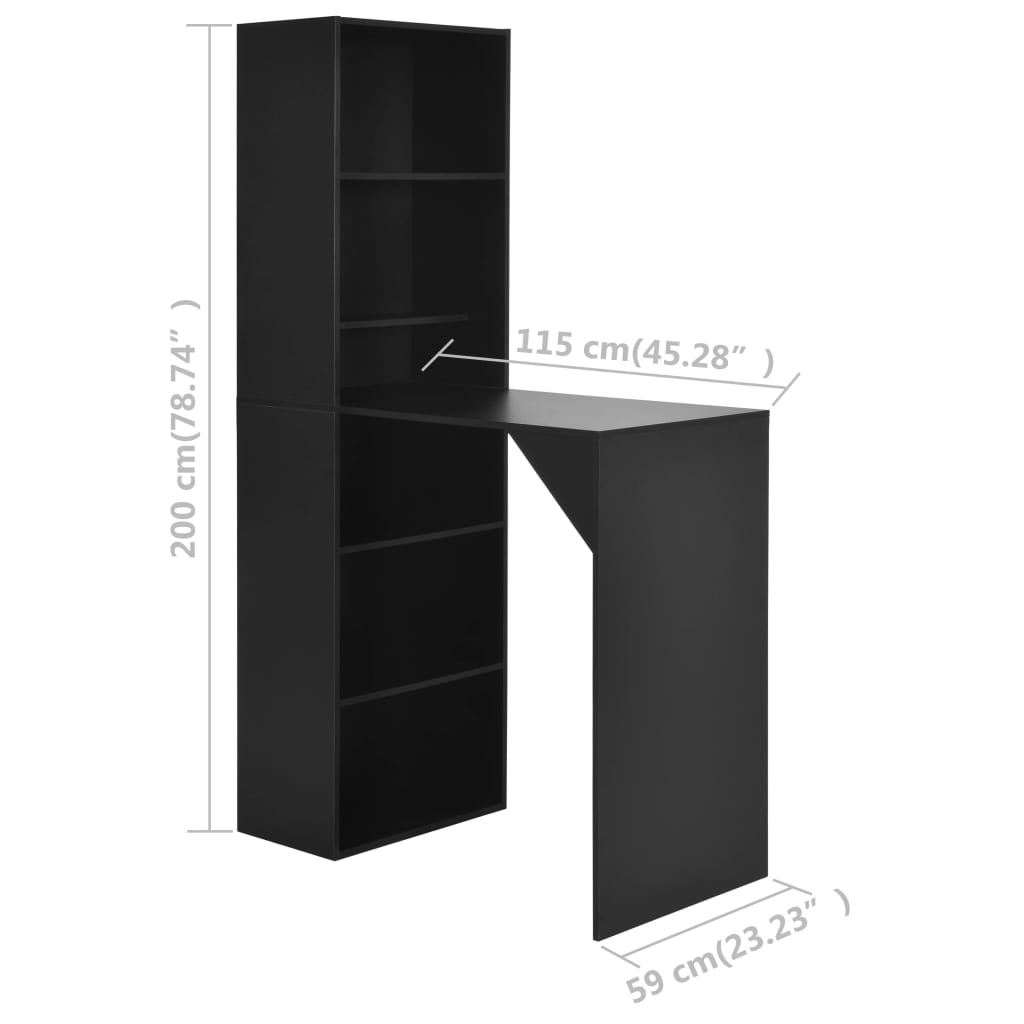 Bartisch mit Schrank Weiß 115x59x200 cm