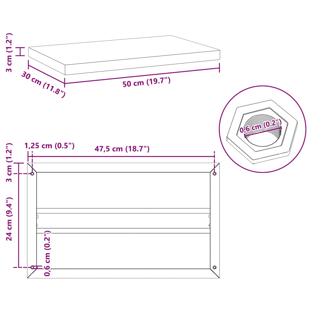 Wandregale 2 Stk. 100x40 cm Silbern Edelstahl