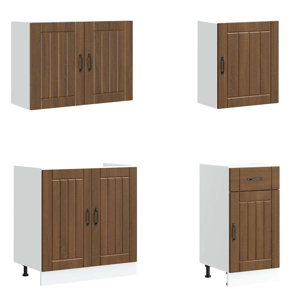 7-tlg. Küchenschrank-Set Lucca Weiß Holzwerkstoff