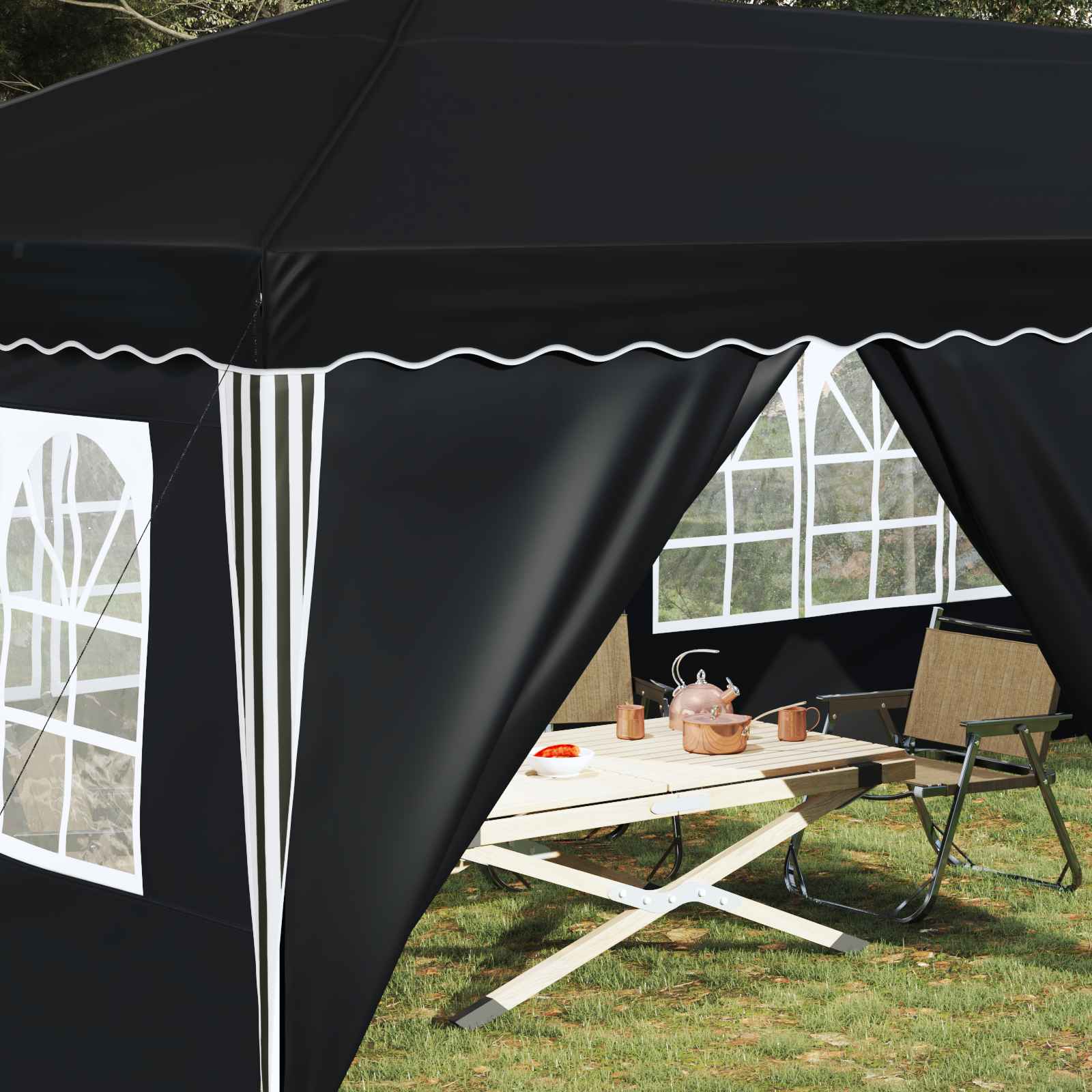 Pop-up Partyzelt 575 x 290 x 245 cm Creme