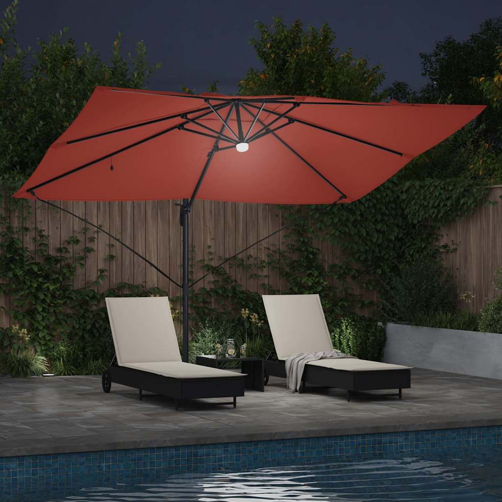 Sonnenschirm Sand 351 x 250 x 253 cm Polyester und Aluminium