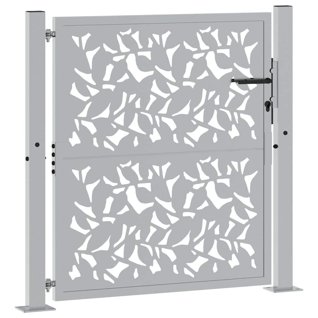 Gartentor Schwarz 100x100 cm Stahl Lichtdesign