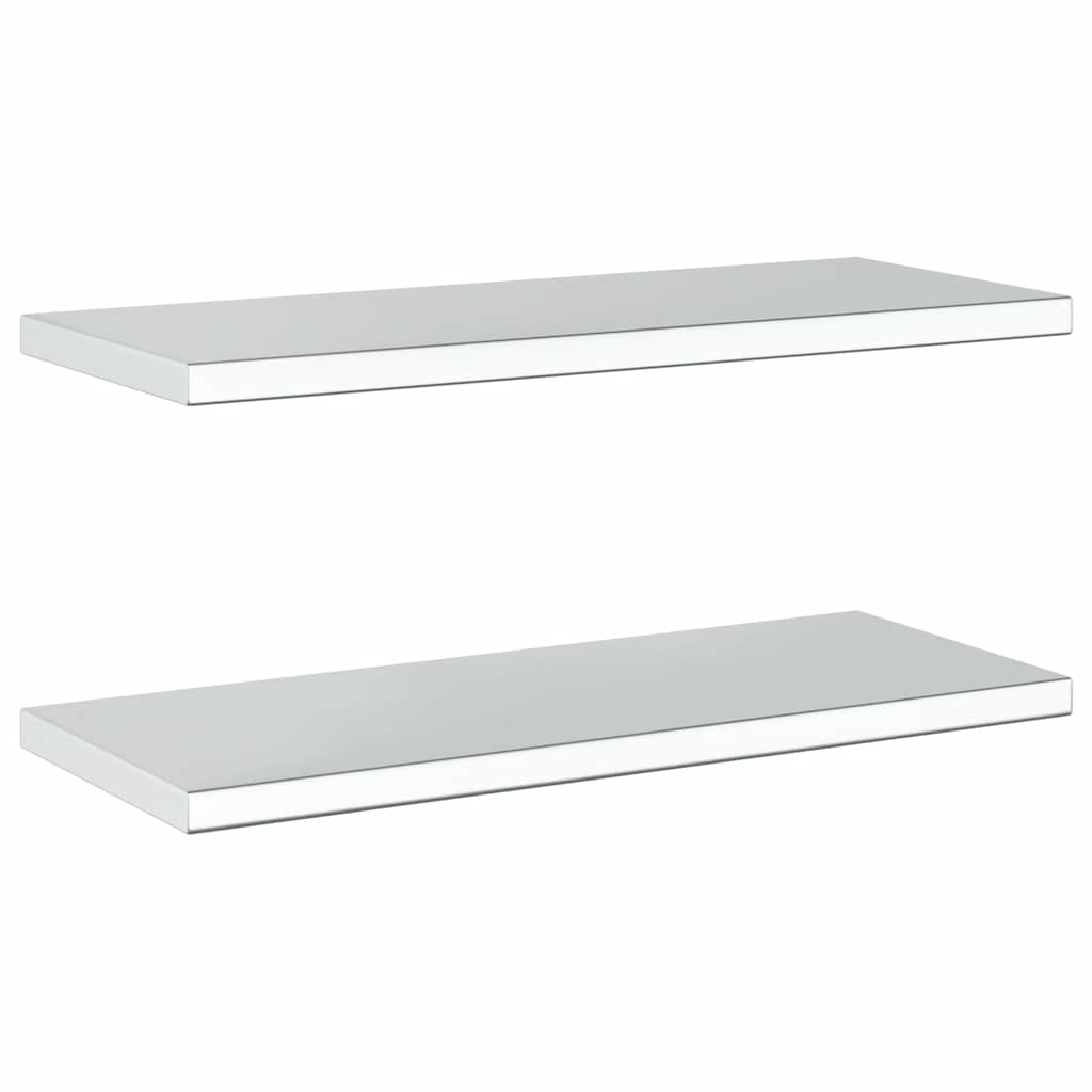 Wandregale 2 Stk. 100x40 cm Silbern Edelstahl