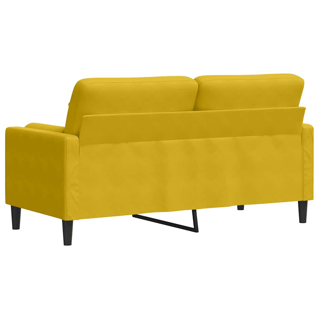 2-Sitzer-Sofa mit Zierkissen Hellgrau 120 cm Samt