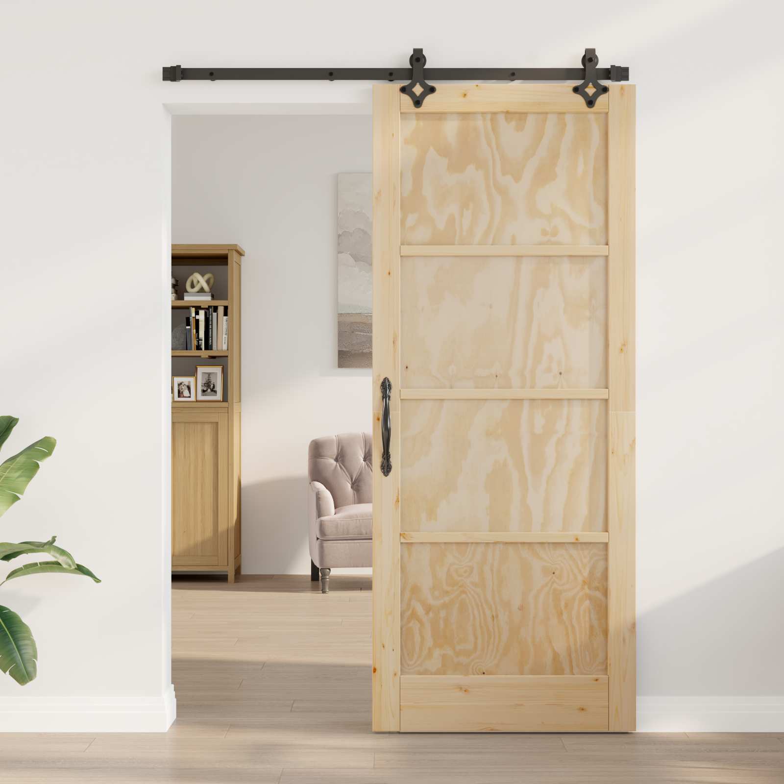 Schiebetür ORKDAL Natur 61 x 198,5 cm Massives Kiefernholz