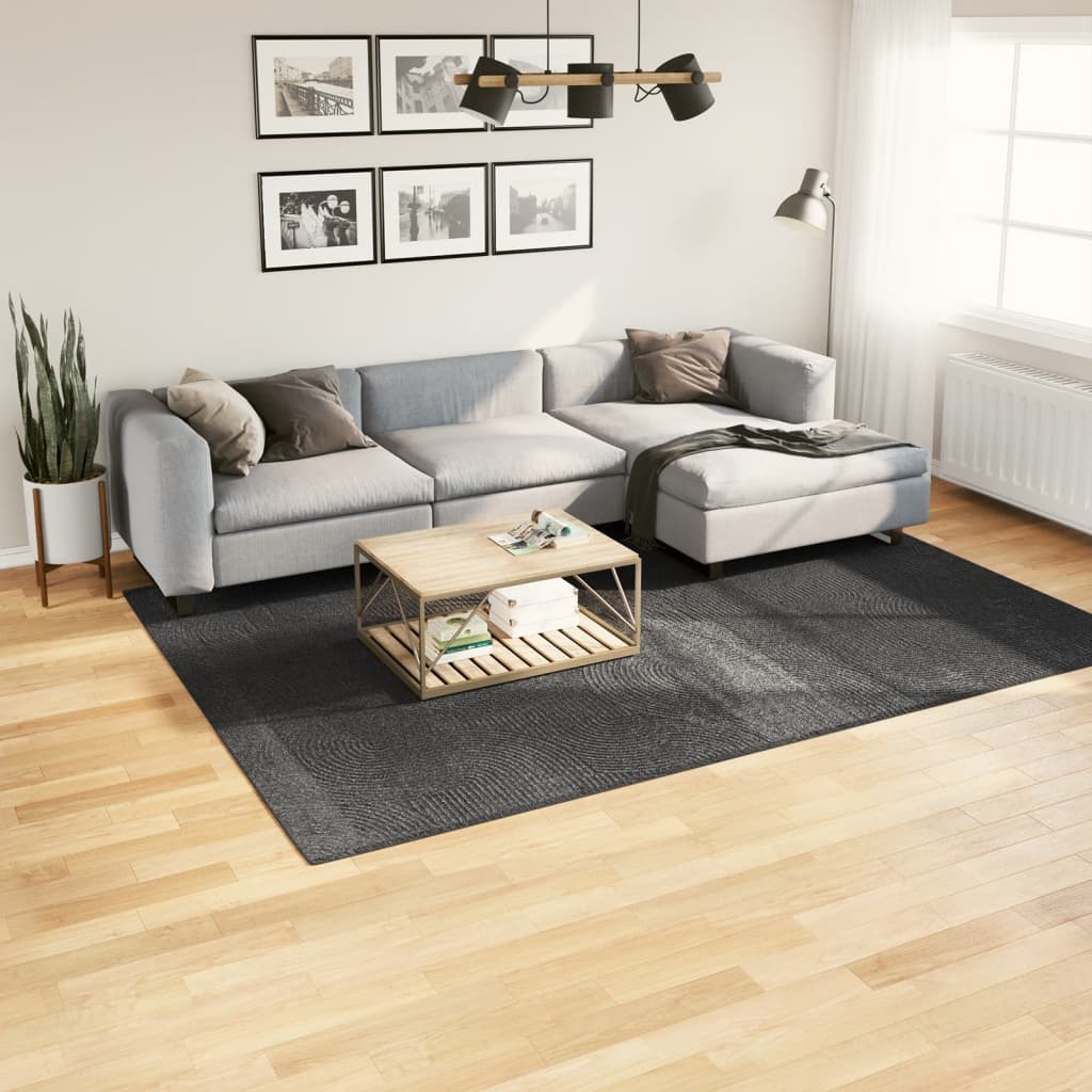 Teppich IZA Kurzflor Skandi-Stil Anthrazit 80x150 cm