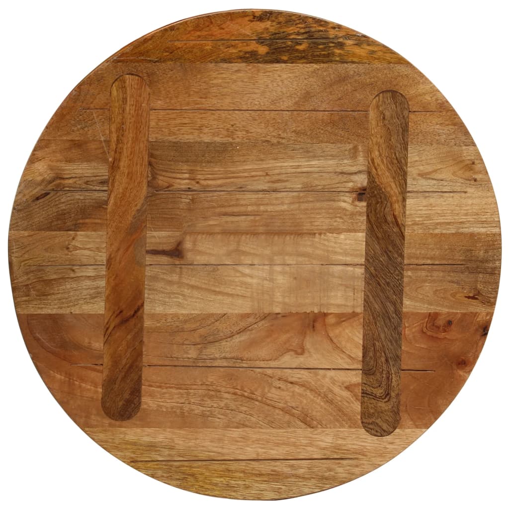 Tischplatte Ø 40x2,5 cm Rund Raues Massives Mangoholz