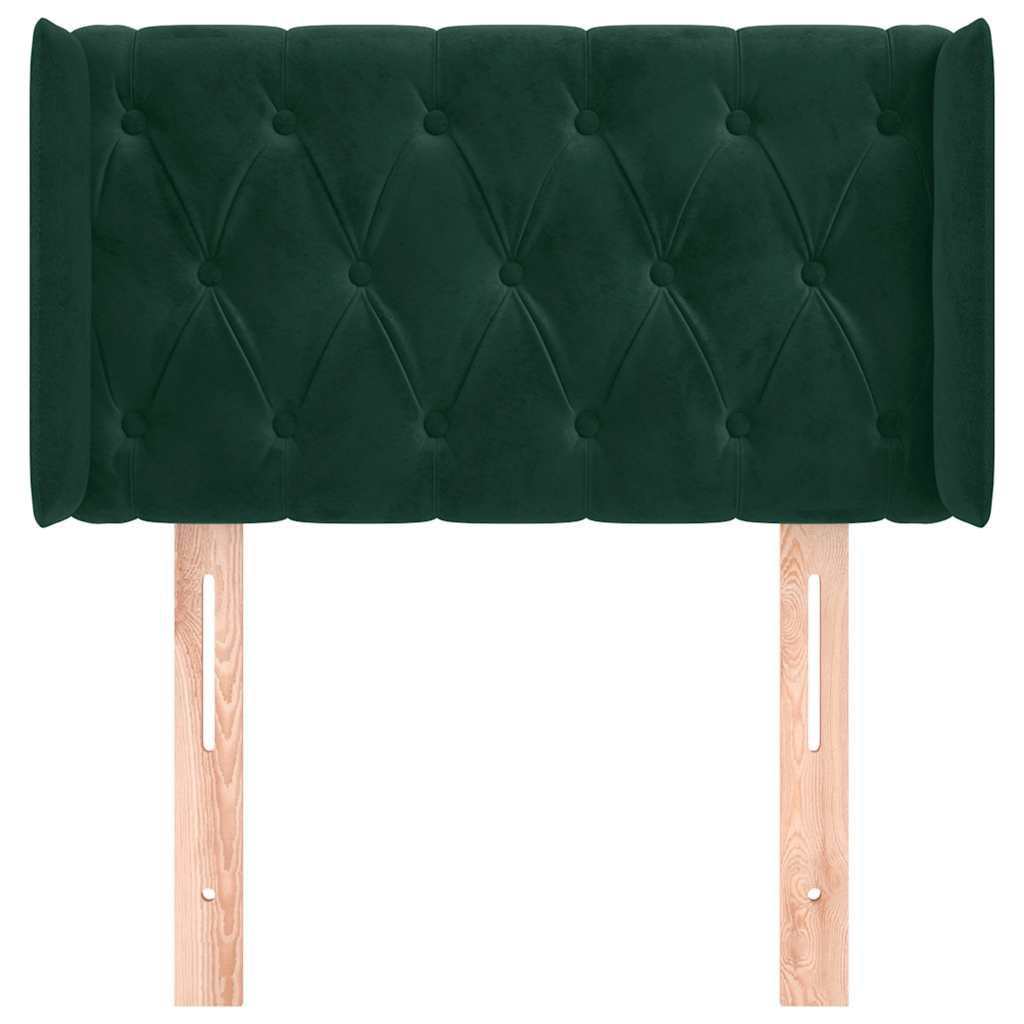 Kopfteil mit Ohren Dunkelblau 93x16x78/88 cm Samt