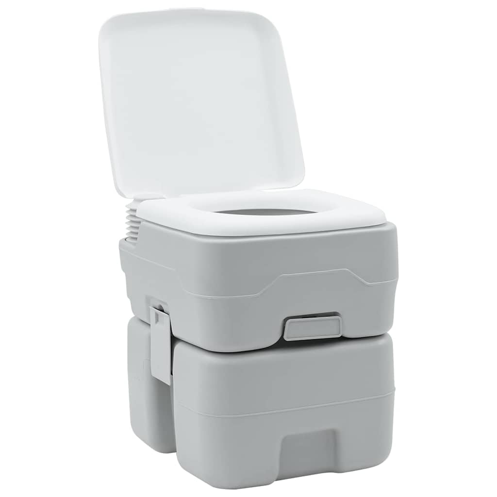 Camping-Toilette Grau und Weiß 41,5 x 36,5 x 30 cm Polyethylen