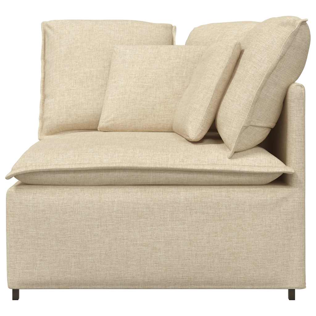 Modulares Sofa Endmodul mit Armlehne Kissen Hellgrau 100 cm